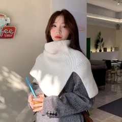 ニットケープ スヌード ボレロ ポンチョ ネックウォーマー ストール 付け襟 ハイネック マフラー ニット メンズ フード ウォーマー 防寒 プレゼント 男女兼用