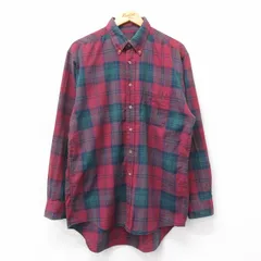 L/古着 ブルックスブラザーズ 長袖 ブランド シャツ メンズ コットン ボタンダウン エンジ他 チェック 25apr02 中古 トップス