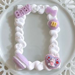 トレカケースデコ ホイップデコ うさぎ スイーツ パープル 紫