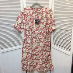 【値下げ】新品☆手作りもめん細工 UVガード 半袖ワンピース M~L ピンク 花柄