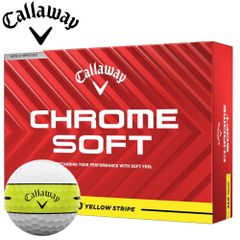 キャロウェイ CHROME SOFT 360° YELLOW STRIPEボール 1ダース ホワイト Callaway