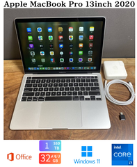 ［状態良好］Apple MacBook Pro 13inch 2020/Core i7 2.3GHz/メモリ32GB/SSD1TB/Windows11/Office 2024/496