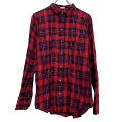 J.CREW 長袖 チェックシャツ M レッド ブラック ジェークルー ボタン 胸ポケット カジュアルシャツ 古着卸 アメリカ仕入 a611-8323