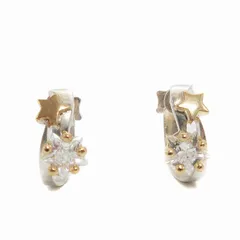 スタージュエリー STAR JEWELRY イヤリング スター 王冠 アクセサリー ストーン装飾 K18 925 総重量2.9g シルバー ゴールド ■GY14のサムネイル