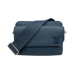 ルイヴィトン LOUIS VUITTON ショルダーバッグ ファストラインメッセンジャー M22611 レザー ブルー メンズ