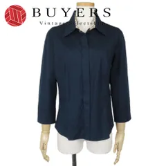 【中古】 バーバリー ロンドン 長袖シャツ 40 コットン ポリウレタン ネイビー 七分袖 裏地ノバチェック アパレル レディース 女性 BURBERRY LONDON