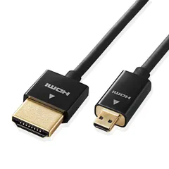 【在庫処分】ケーブル 1m HDMI 4K × micro 2K対応 スーパースリム エレコム ブラック DH-HD14SSU10BK