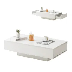 おしゃれ テーブル 多機能 引き出し ダイニングテーブル 収納付き 木製 大容量 センターテーブル 簡単開閉 ローテーブル 組み立て簡単