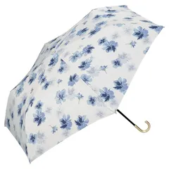 Wpc. 雨傘 折りたたみ傘 アザレア ミニ オフ 晴雨兼用 親骨50cm 170g 軽量 レディース 花柄 大判柄 フェミニン 大人 女性 可愛い おしゃれ 通勤 通学 持ち手 ゴールド 3813-014-002 0