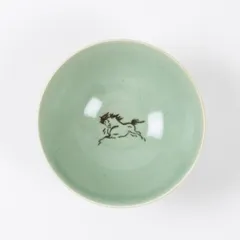 志賀忠吉（大堀相馬焼青磁左馬抹茶茶碗）