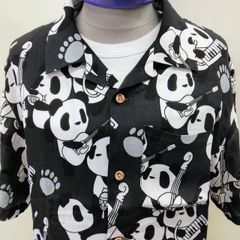 アロハシャツ　パンディエスタ　パンダ楽団　ブラック　XL　Aloha shirt