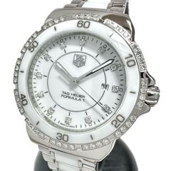 【TAG HEUER/タグホイヤー】フォーミュラ1・ダイヤベゼル WAH1313.BA0868  腕時計 ステンレススチール/セラミック/ダイヤモンド クオーツ 白文字盤 レディース 【中古】【真子質店】【GD】