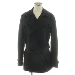 ラルフローレン RALPH LAUREN トレンチコート ミドル丈 ベルト付き コットン M 黒 ブラック /AN33のサムネイル