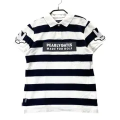 サイズ：2 PEARLY GATES パーリーゲイツ ×Disney 半袖ポロシャツ ボーダー柄 ネイビー系 [240101517927] ゴルフウェア レディース ストスト