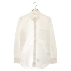 THOM BROWNE (トムブラウン) トリコロール コットン 長袖 オックスフォードシャツ ホワイト 0111A4058のサムネイル