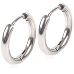 【定番 ピアス 幅2.5mm 色：シルバー 1ペア】[Adelina Style] フープピアス 人気 つけっぱなし リングピアス レディース メンズ サージカルステンレス 金属アレルギー対応 18G 男女 両耳用 プレゼント