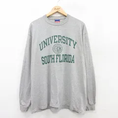 XL/古着 チャンピオン champion 長袖 ビンテージ Tシャツ メンズ 00s 大学 サウスフロリダ 大きいサイズ クルーネック グレー 霜降り 25jul