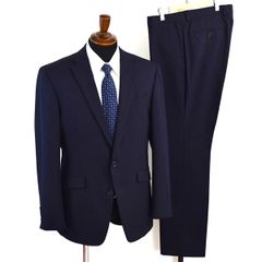 5XG068】PERFAVORE HOMME 2つボタン シングルスーツ L AB7 ダークネイビー ストライプ ノータック 7226-7996-071 合物 春秋 【中古】【メンズビジネス】202507