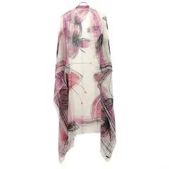 Faliero Sarti ファリエロサルティ フラワーデザインレーヨン大判ストール  ホワイト×ピンク系