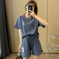 セットアップ レディース パジャマ 上下セット ハーフパンツ ルームウェア 運動用 ジム 夏 部屋着 ジャージ カジュアル yunhou01