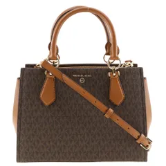【Michael Kors】マイケルコース MARILYN サッチェル ミディアム MKシグネチャー 2WAYショルダー 30S2G6AS2B PVCコーティングキャンバス 茶 レディース ハンドバッグ