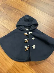 ミキハウス　ベビーポンチョ　ネイビー