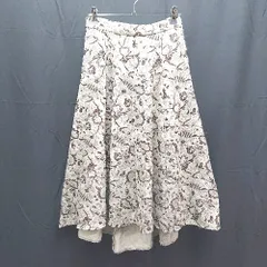◇ JEANASIS 総柄 カジュアル ベーシック バックジップ ロング丈 フレア スカート サイズF ベージュ系 レディース E  【1304120031838】