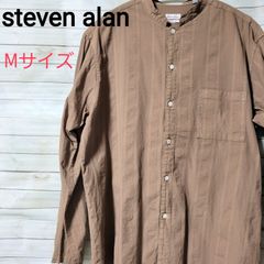 【日本製】steven alan スタンドカラーシャツ ブラウン M