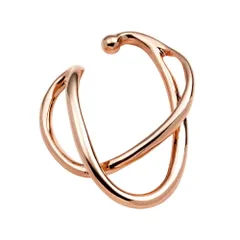 【B：ピンクゴールド×フリーサイズ】[Cream dot. クリームドット公式] イヤーカフ レディース  イヤーカフ 金属アレルギー ニッケルフリー イヤカフ 片耳用 メタル 大ぶり 変形 クロス 大人  