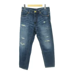 ポールスミス PAUL SMITH 美品 デニム ジーンズ パンツ ダメージ加工 セルビッチ 日本製 薄手 38 約Mサイズ 青 ブルー ■052のサムネイル