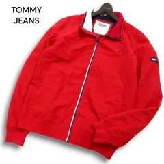 TOMMY JEANS トミーヒルフィガー 通年 ロゴ★ スタンドカラー ジップ ブルゾン ジャケット Sz.L メンズ 赤