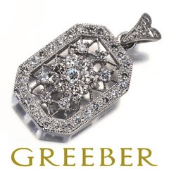 ダイヤ ダイヤモンド 1.00ct 透かし フラワー ミルグレイン ペンダントトップ Pt900 #171430