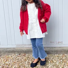 \\送料無料//キッズ服 子供服ニットカーディガン 赤カーディガン