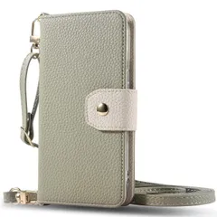 iPhone17 Pro ケース 手帳 肩掛けストラップ レザー 手帳 ケース 【Color】グリーン