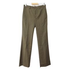 未使用 22AW Dsquared2 ディースクエアード 千鳥格子柄 ハイウエスト トラウザーズパンツ センタープレス サイズ38 カーキ系 レディース 古着 中古 USED