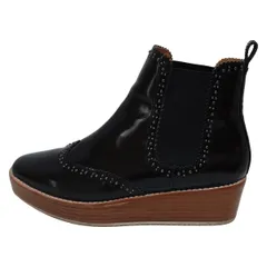 UNITED ARROWS(ユナイテッドアローズ) ショートブーツ 37 レディース - 黒 スタッズ/サイドゴア レザー