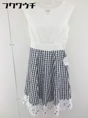 ◇ ◎ ●美品● tocco closet タグ付き チェック 半袖 膝丈 ワンピース サイズM ブラック ホワイト系 レディース  【1109070004792】
