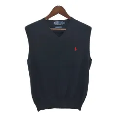 Polo by Ralph Lauren ポロ ラルフローレン ニットベスト ブラック（メンズ M ）中古 古着 T5952