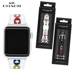 COACH コーチ Apple Watch アップルウォッチ ホワイト シグネチャー Cマーク マルチカラー 14700099 ラバーベルト シリコン ラバー ストラップ 38mm 40mm 41mm Iwatchシリーズ 8 7 6 se 5 4 3 2 1