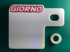 自賠責ステッカープレート　ジョルノ　GIORNO　上文字B　白地赤文字