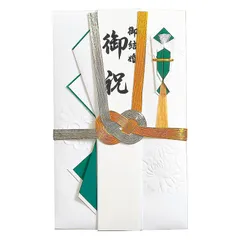 マルアイ 金銀10本結切 御結婚御祝 短册入青 -155のサムネイル