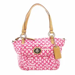 コーチ COACH 2way ハンドバッグ ショルダー シグネチャー PVC レザー ピンク 13141 /HO