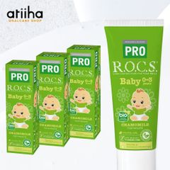 歯磨き粉 ROCS PRO ロックスプロ Baby ベビー 0～3歳用 45g カモミール 3本