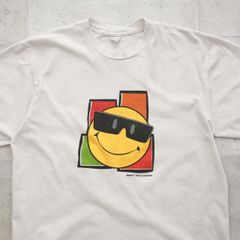 スマイリー byニコラ・ルフラーニ キャラクター イラスト Tシャツ プリント ホワイト 白 古着 【UR-0525】