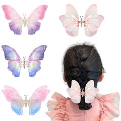 【在庫処分】子供用蝶のヘアクリップ 蝶 蝶 ヘアアクセサリー 髪飾り 蝶々 美しい蝶のヘアアクセサリー ヘアピン 蝶のヘアピン ヘアクリップ ヘアクリップ 動く蝶 【4本セット】