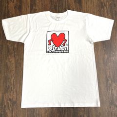 キースヘリング・ハート・ポップアート・Tシャツ・白