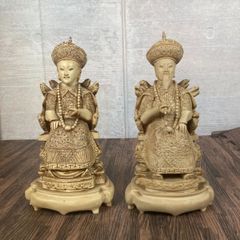 中国人形　皇帝夫婦像　置物　2体セット　アンティーク　骨董日　オブジェ