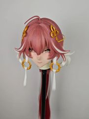 ★即納 全頭マスク カツラ付き NO.680 マスク ドール ヘッドロリータ人形 コスプレ 仮装 変装 着ぐるみ コスチューム kigurumi