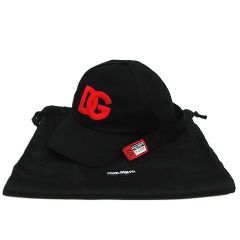 美品 DOLCE&GABBANA ドルチェ&ガッバーナ D&G 呪術廻戦 コラボ キャップ ブラック レッド メンズ 57 保管袋付き ★2886 MF00001-0610④