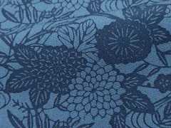平和屋着物■上質な小紋　藍　型染め　流水草花文　正絹　逸品　CAAS5268ou